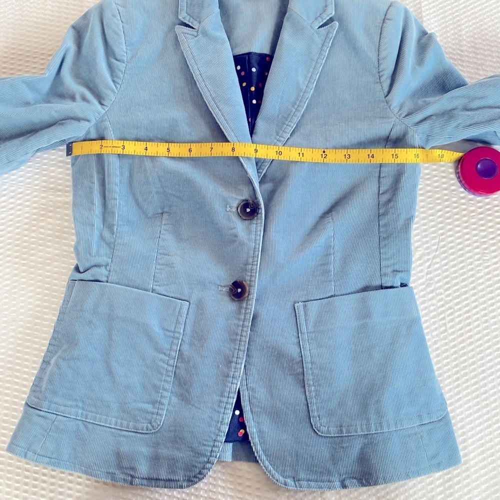 Boden Blue Corduroy Tailored Blazer Jacket Size 2P - Picture 8 of 12